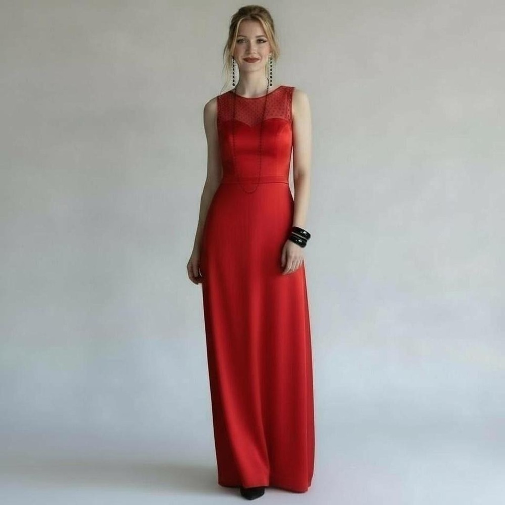 Holiday Christmas Valentines Day Long Red Dress with jacket. Size XXS - Picture 2 of 7